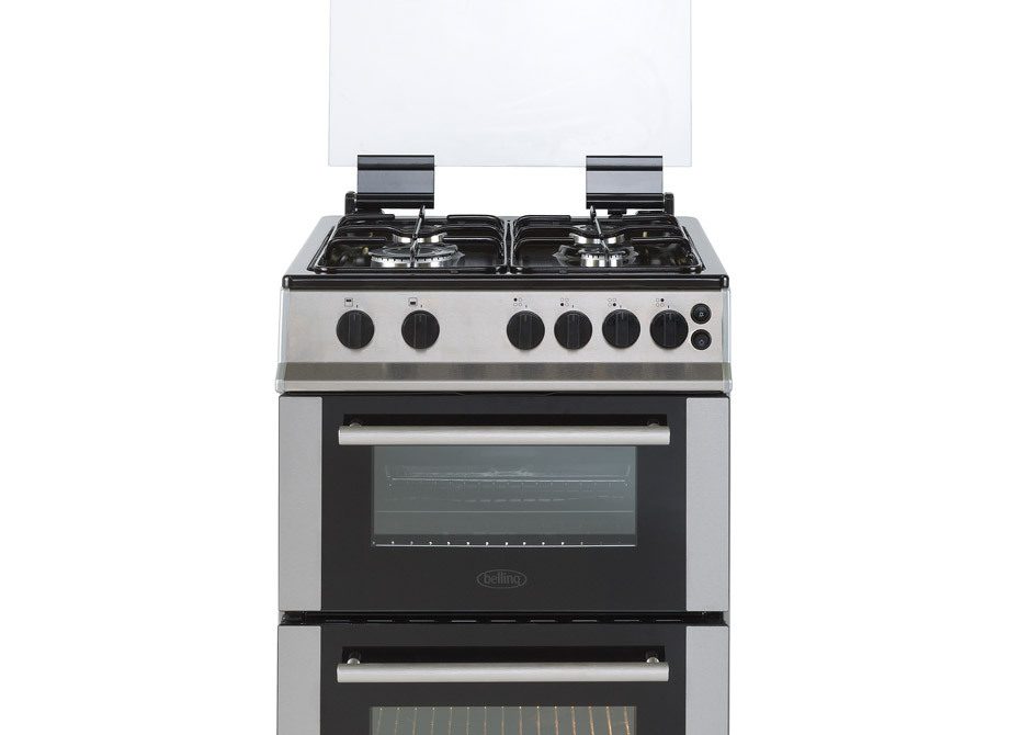 Belling 50Cm Gas Twin Cavity Cooker With Glass Lid