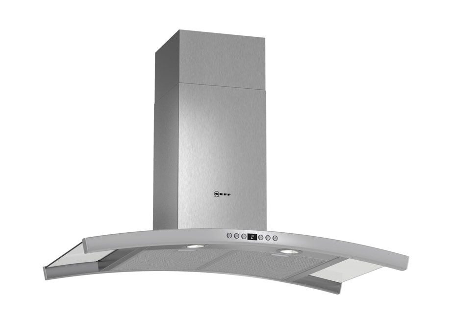 Neff 90Cm Stainless Steel Curved Chimney Cooker Hood